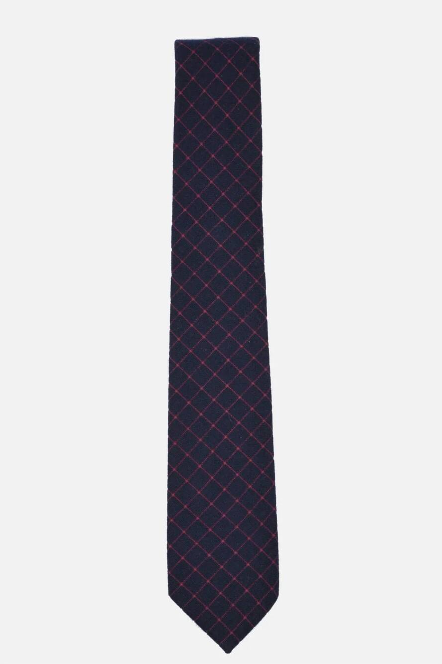 NEW CURATED BASICS men's window pane tie in navy